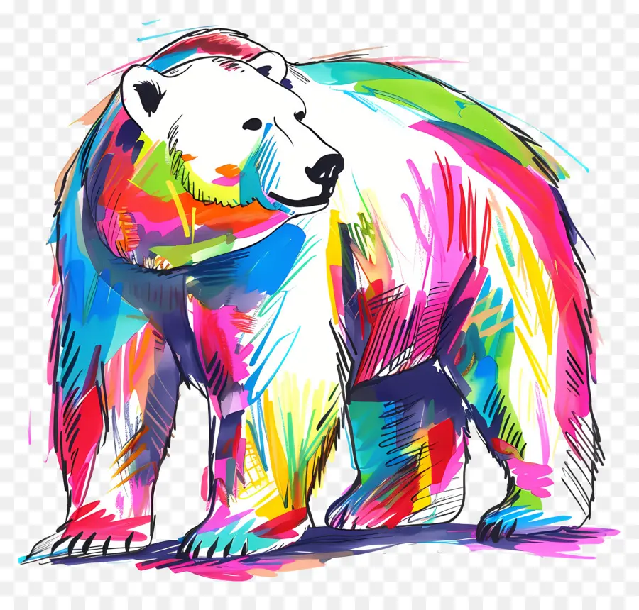 Urso Polar，Urso Colorido PNG