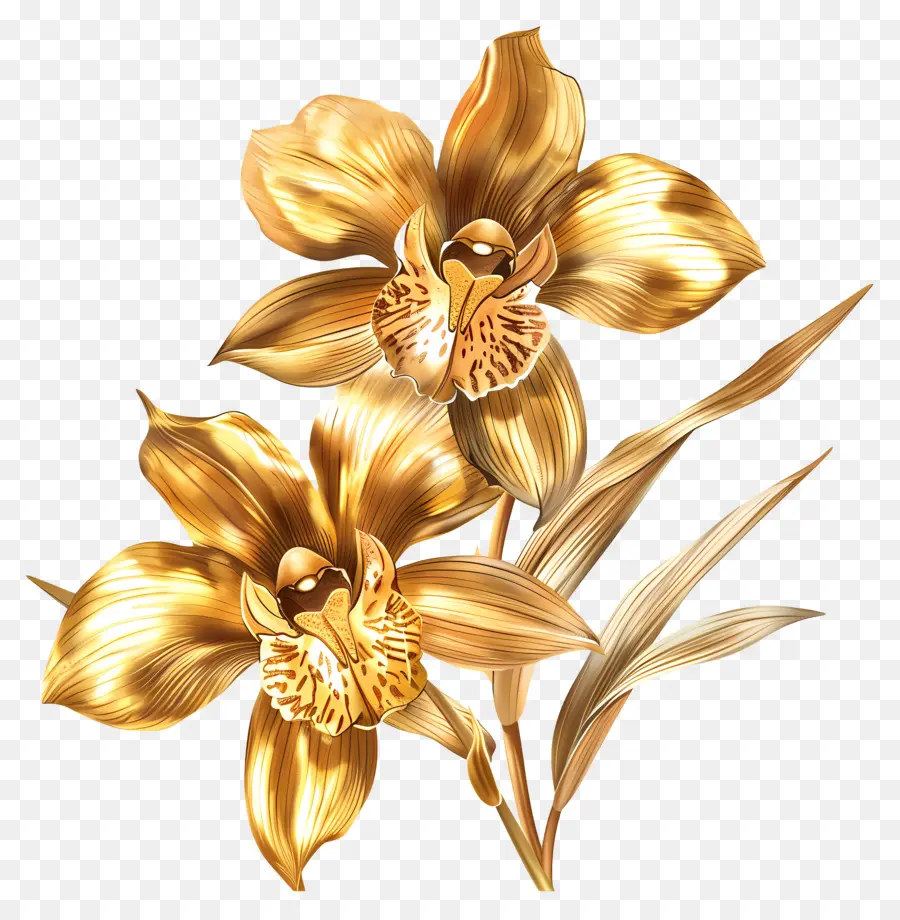 Ouro Da Orquídea Kinabalu，Flor Dourada PNG
