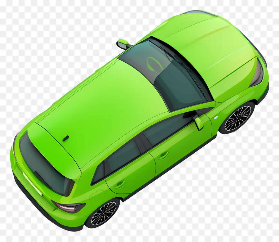 Vista Superior Do Carro Verde，Carro Verde PNG