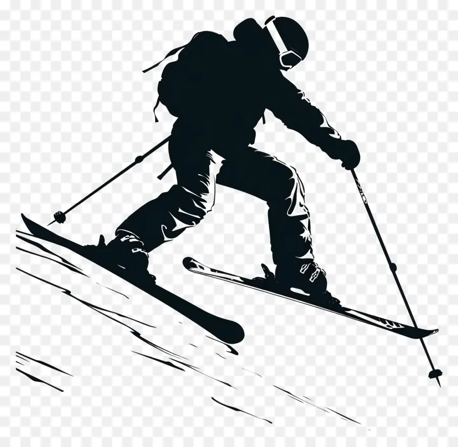 Freestyle Skiing Man Silhouette，Esqui PNG