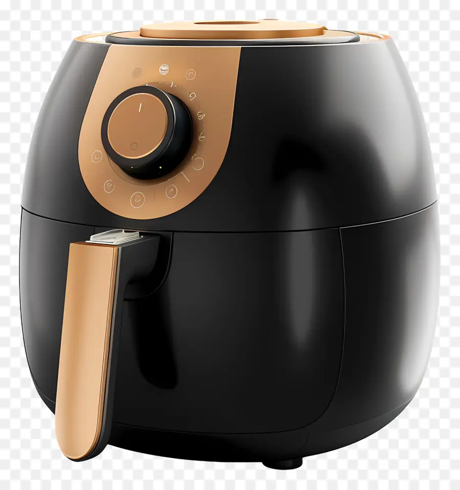 Air Fryer，Preto E Dourado PNG