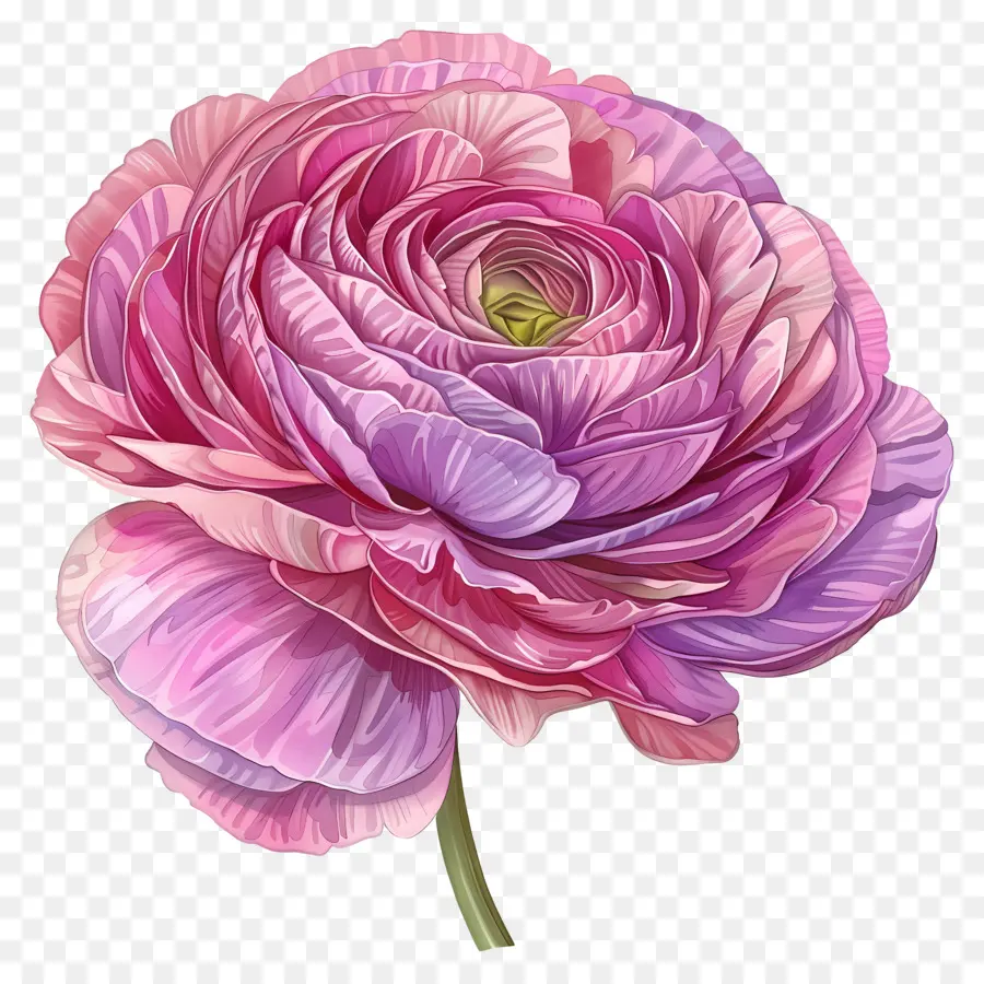 Ranunculus Flor，Rosa Cor De Rosa PNG