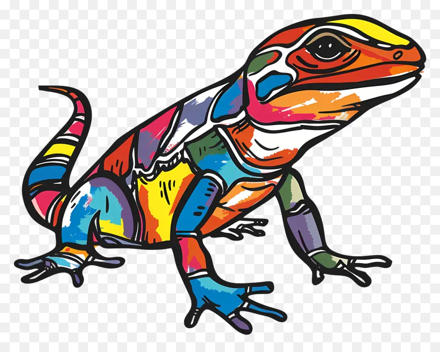 Lagarto，Lagarto Colorido PNG