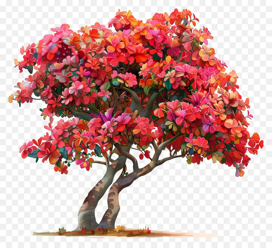 árvore Extravagante，Colorido Folhas PNG