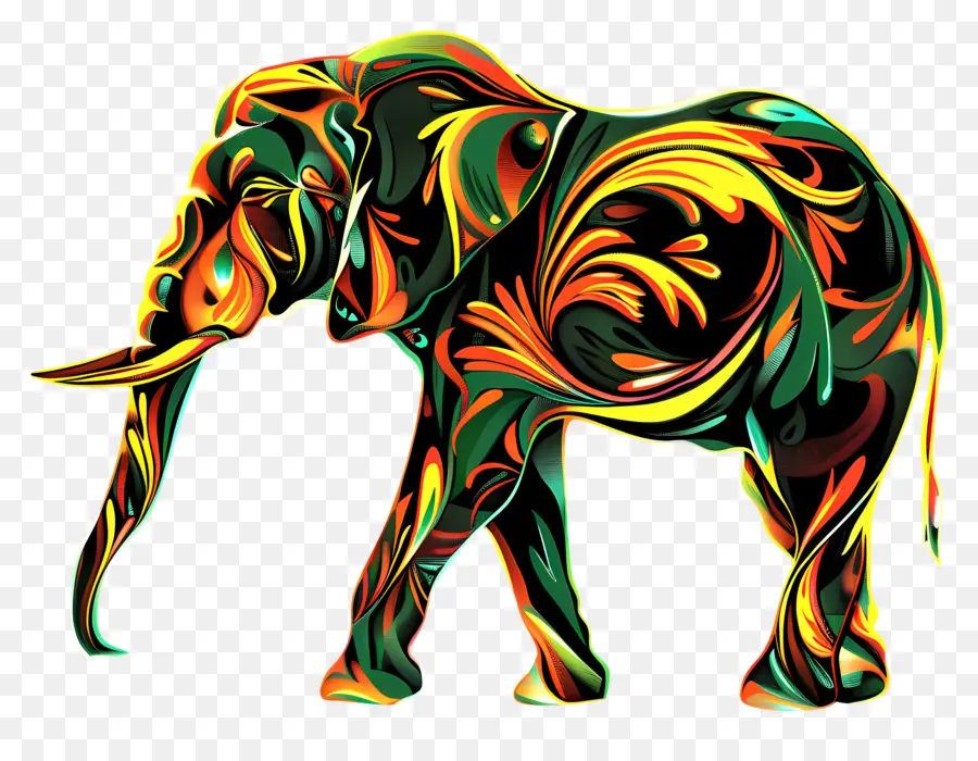 Arte De Linha，Elefante PNG