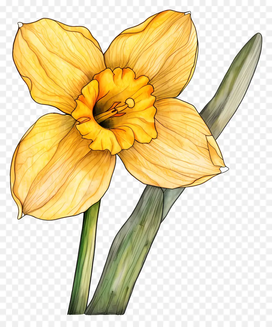 Daffodil Amarelo，Flor Amarela PNG