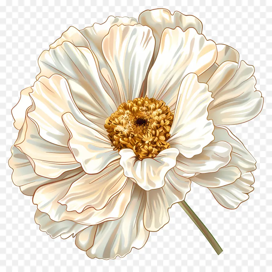 Branco Marigold，Flor Branca PNG
