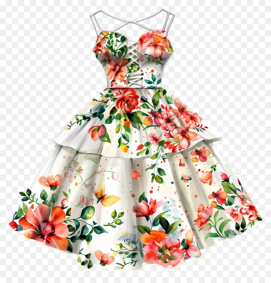 Vestido De Noiva Curto，Vestido Floral PNG