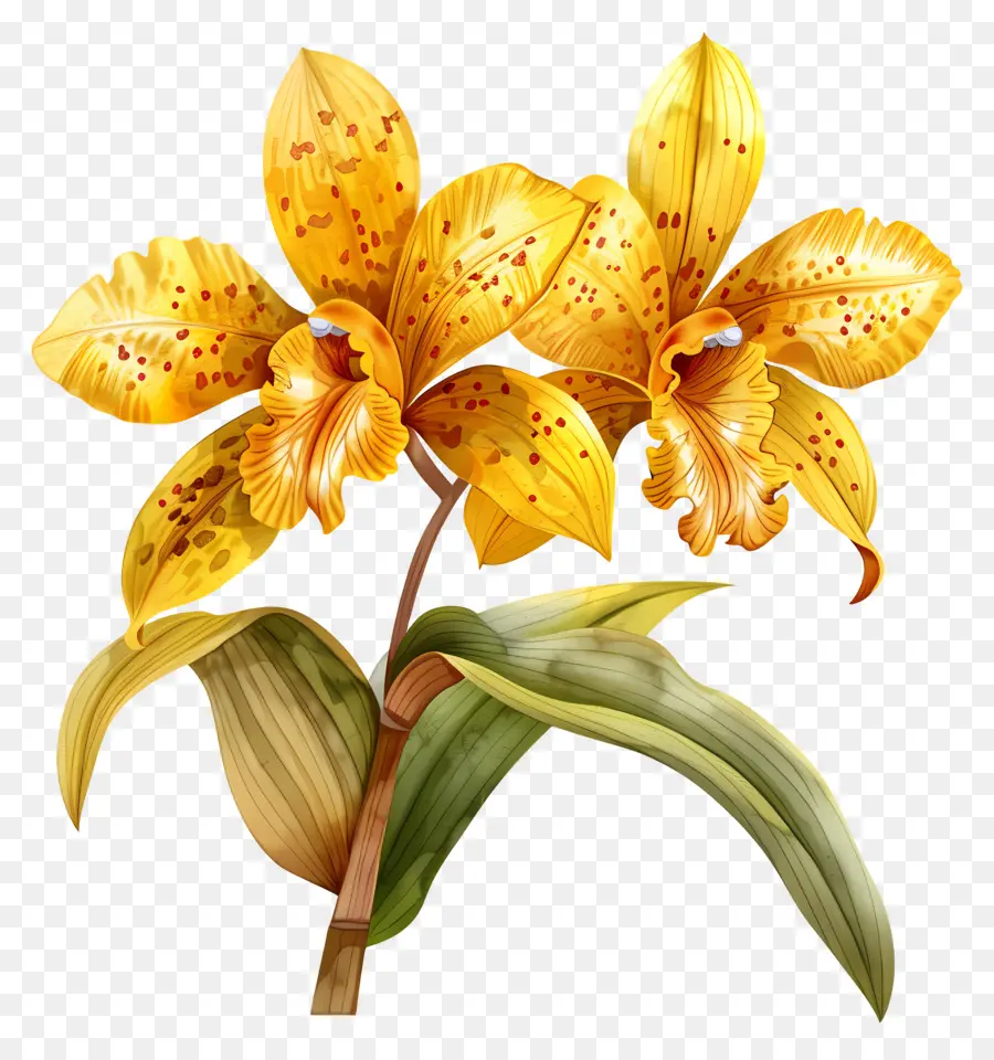 Ouro Da Orquídea Kinabalu，Orquídeas Amarelas PNG