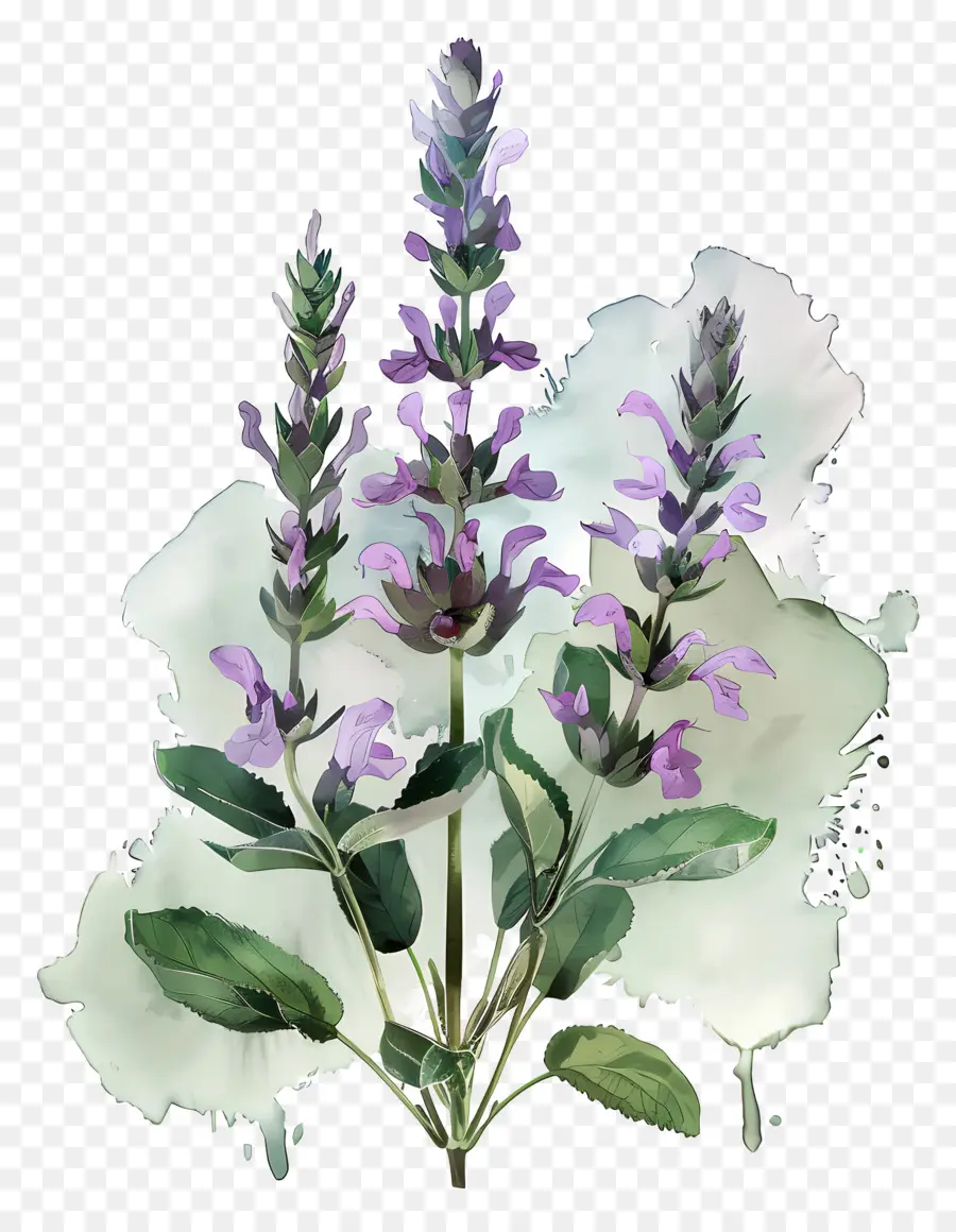 Flor De Sálvia，Lavanda PNG