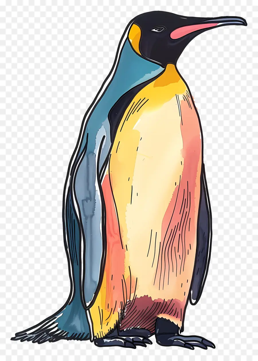 Pinguim Imperador，Pinguim Colorido PNG