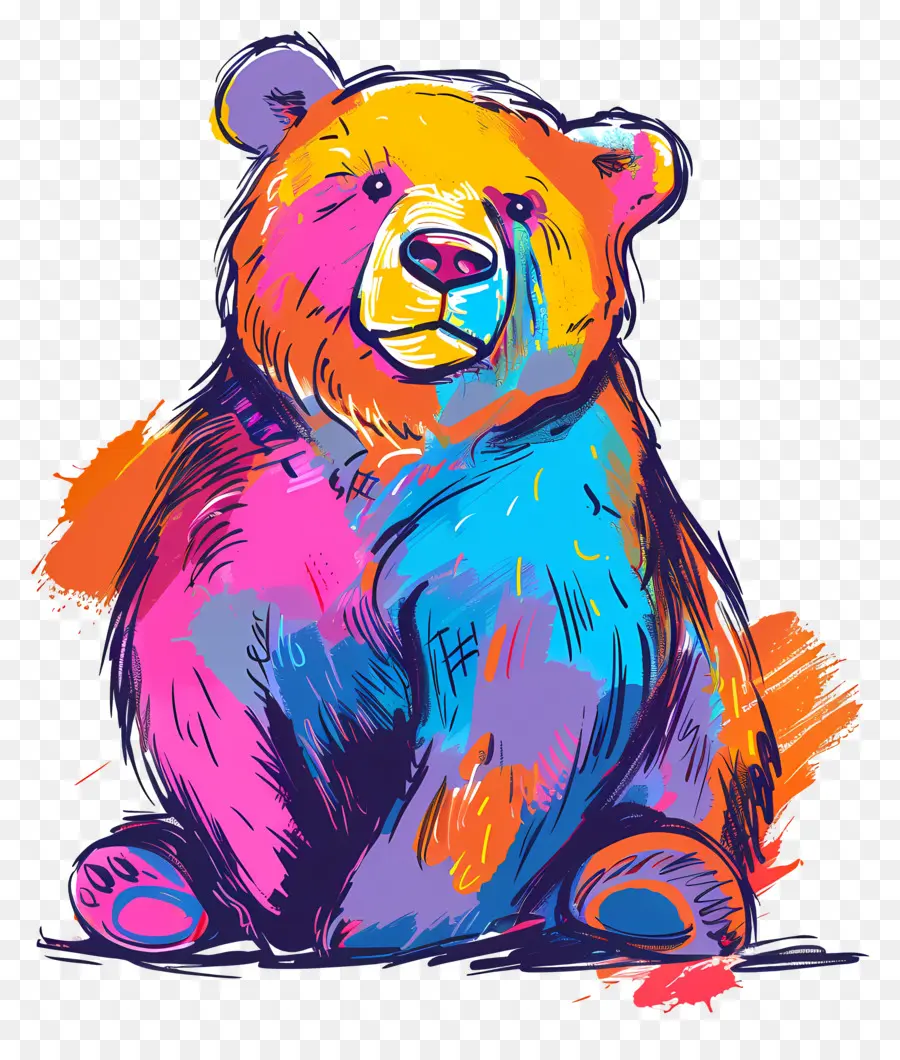 Desenho Animado Do Urso，Urso Colorido PNG