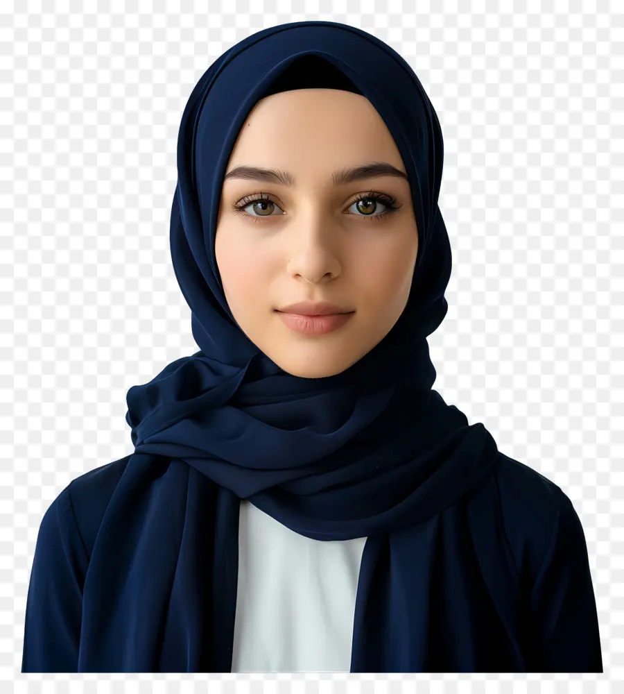 Hijab Girl，Hijab Azul PNG