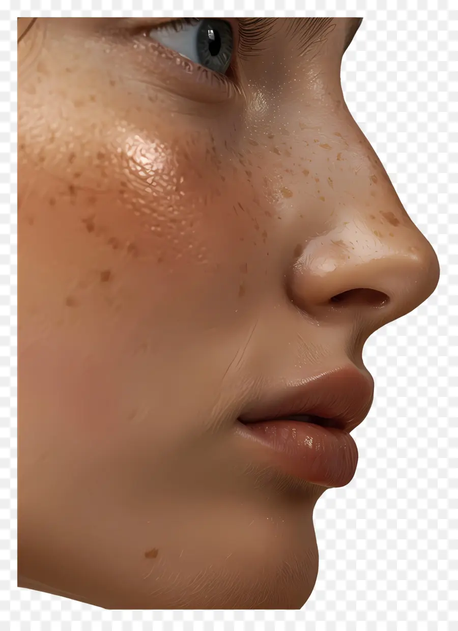 Vista Lateral Da Face，Modelagem 3d PNG