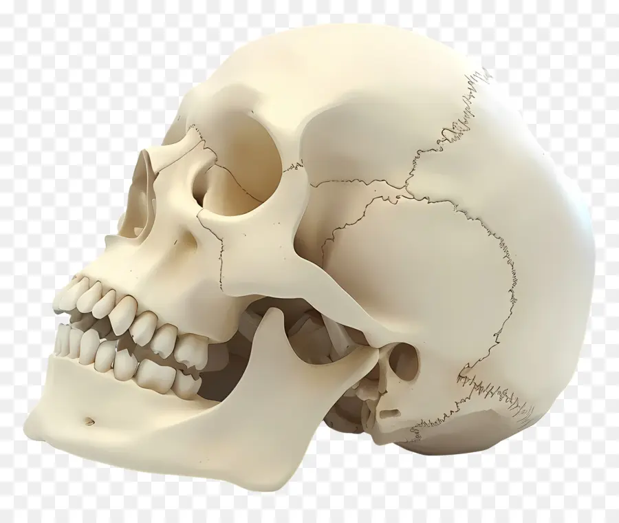 Vista Lateral Do Crânio Humano，Crânio Humano PNG