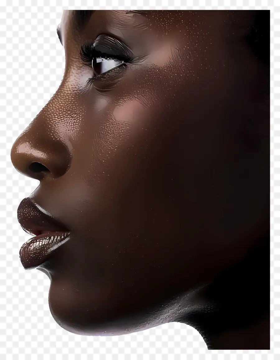 Mulher Negra Rosto，Pele Escura PNG