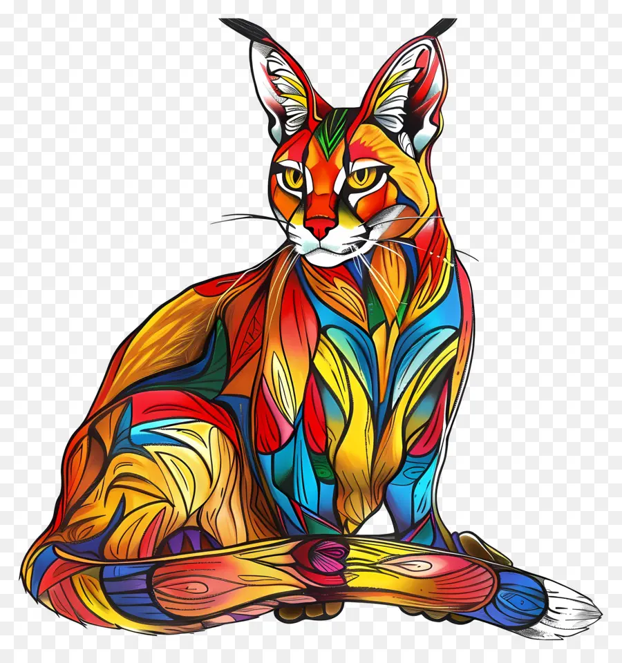 Caracal，Gato Multicolorido PNG