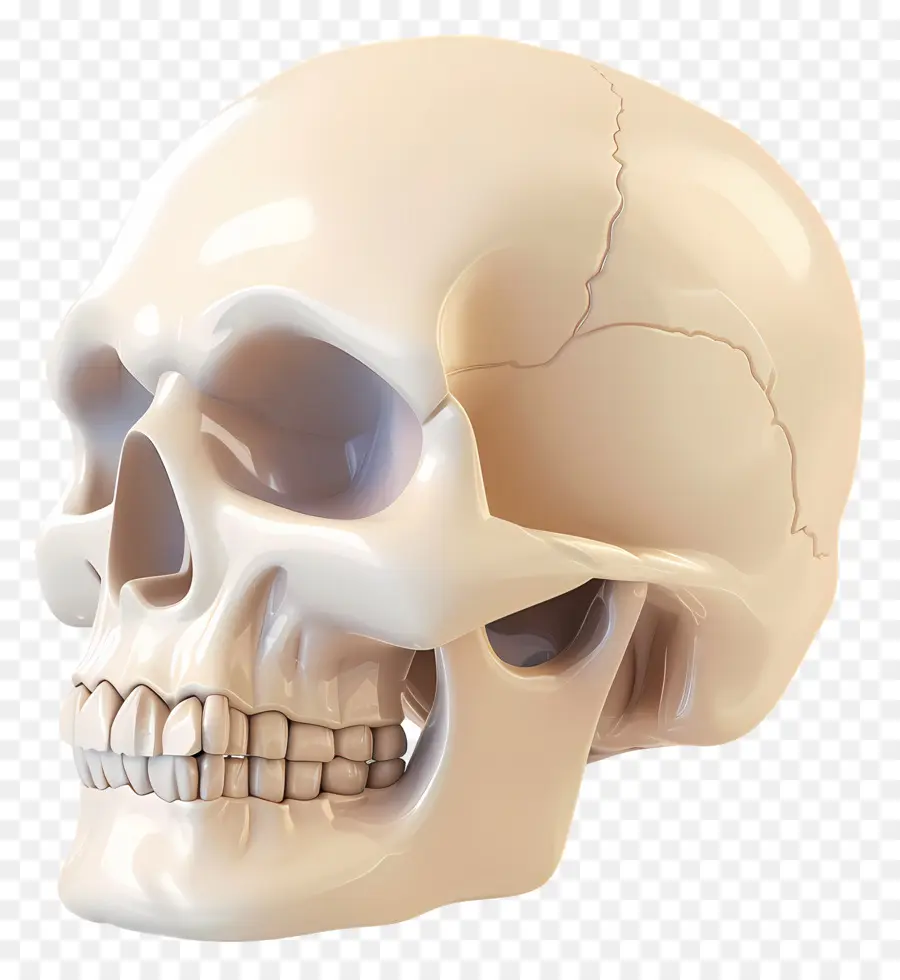 Vista Lateral Do Crânio De Desenho Animado，Crânio Humano PNG