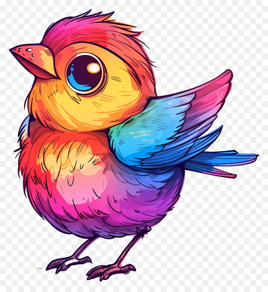 Cartoon Pássaro，Pássaro Colorido PNG