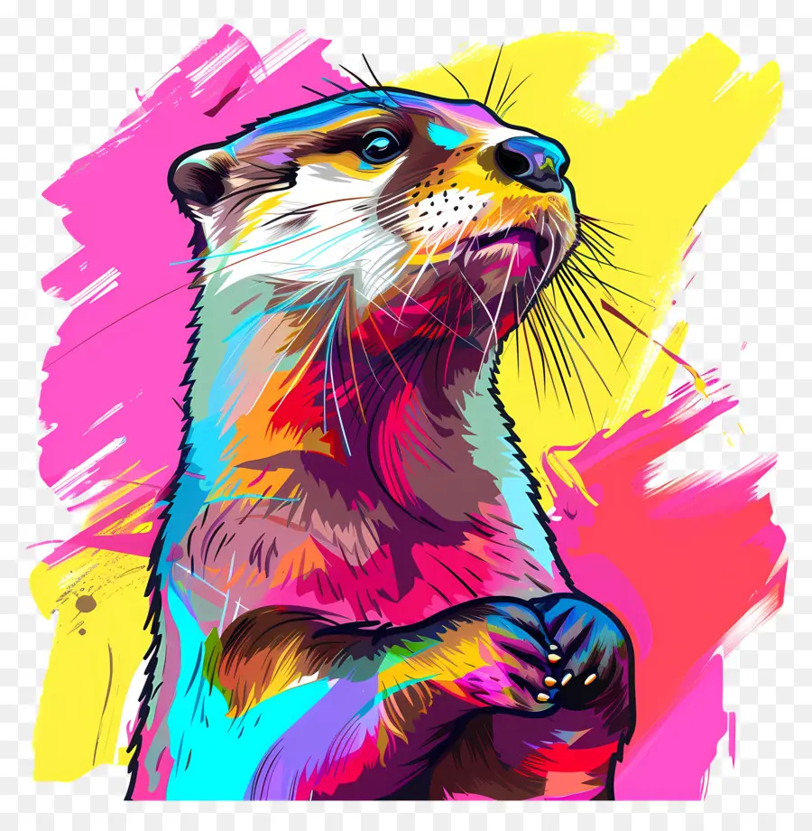 Otter，O Paint Splatter PNG