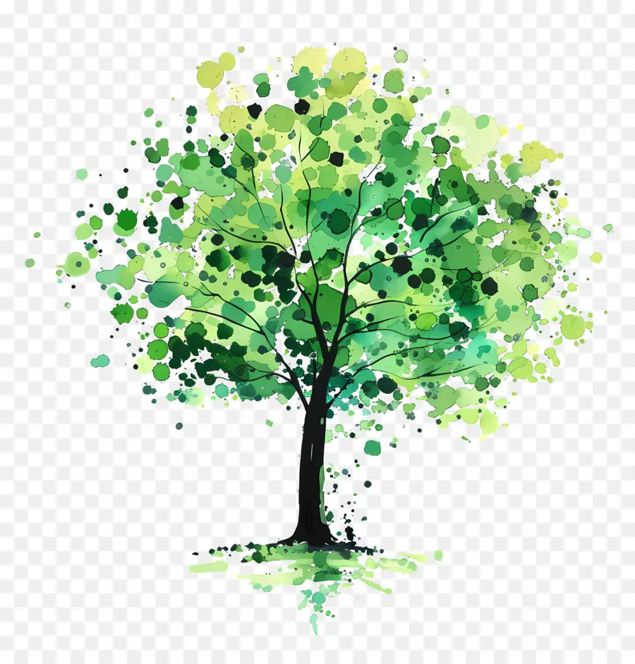 árvore Verde，árvore De Pintura PNG