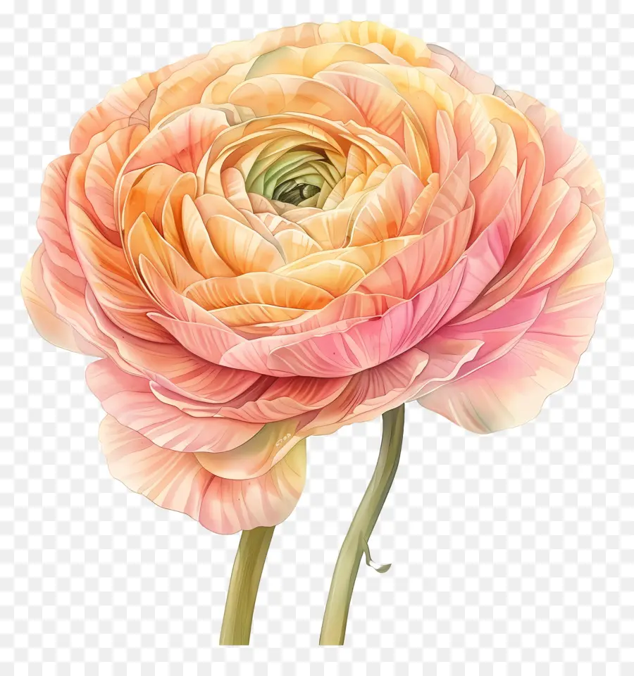 Ranunculus Flor，Flor Rosa PNG