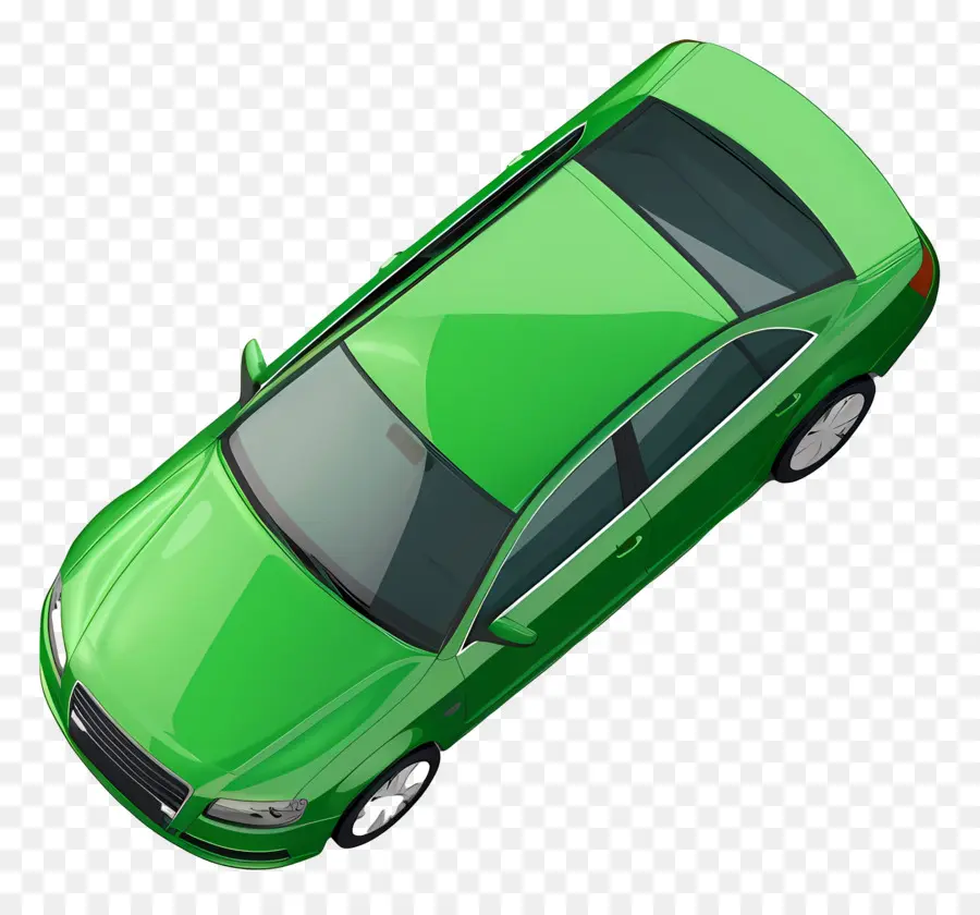 Vista Superior Do Carro Verde，Carro Verde PNG