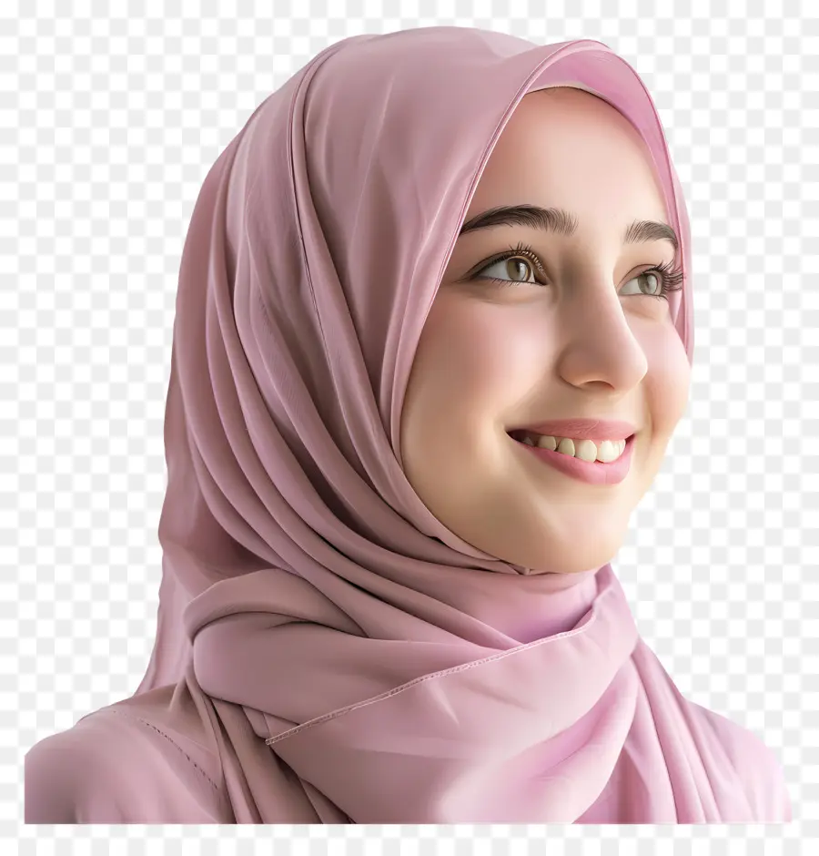 Hijab Girl，Lenço Na Cabeça Rosa PNG