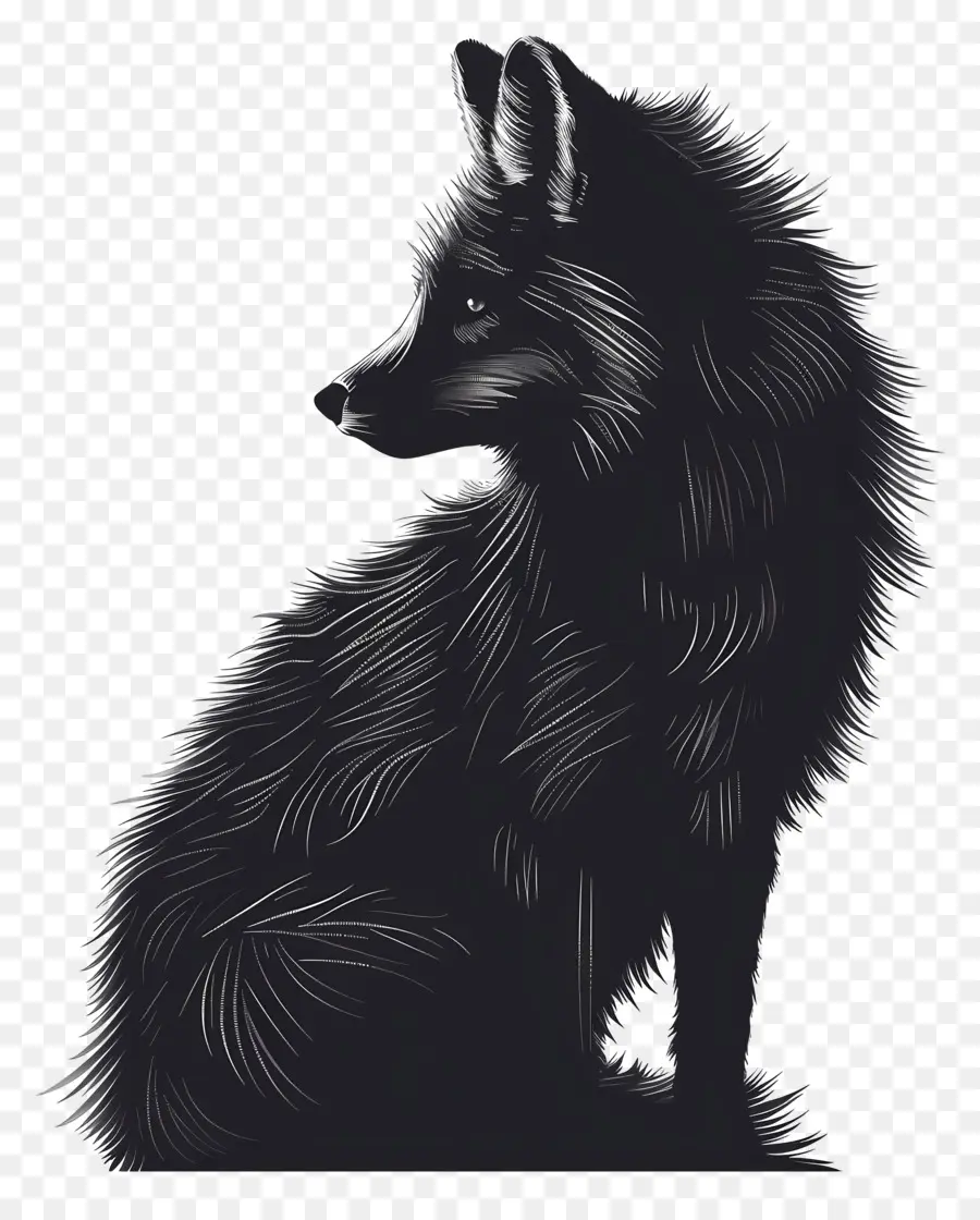 Silhueta Do Ártico Fox，Black Fox PNG