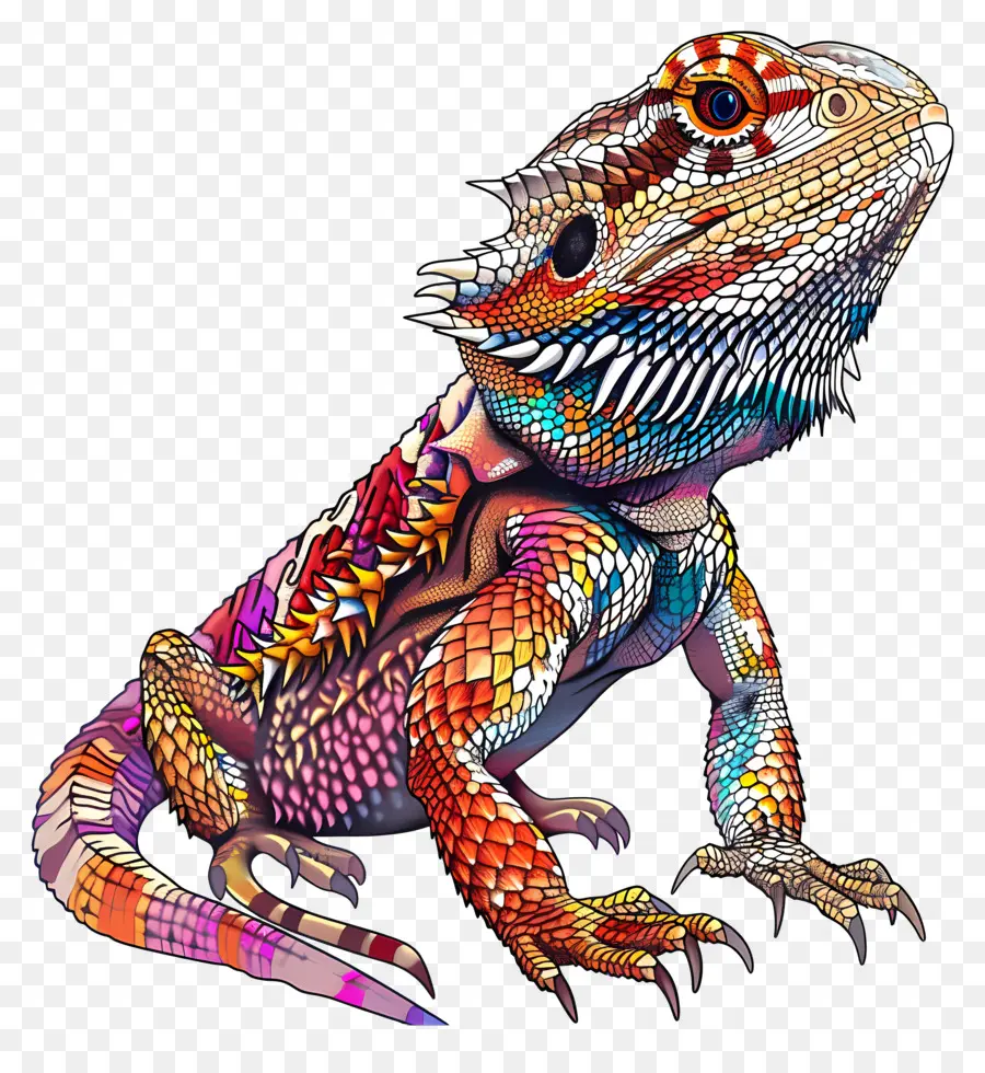 O Dragão Barbudo，Lizard Multicolorido PNG