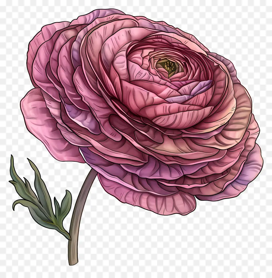 Ranunculus Flor，Flor Rosa PNG