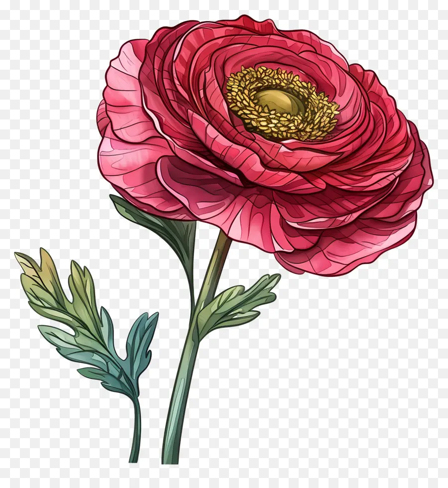 Ranunculus Flor，Cor De Rosa De Papoula PNG