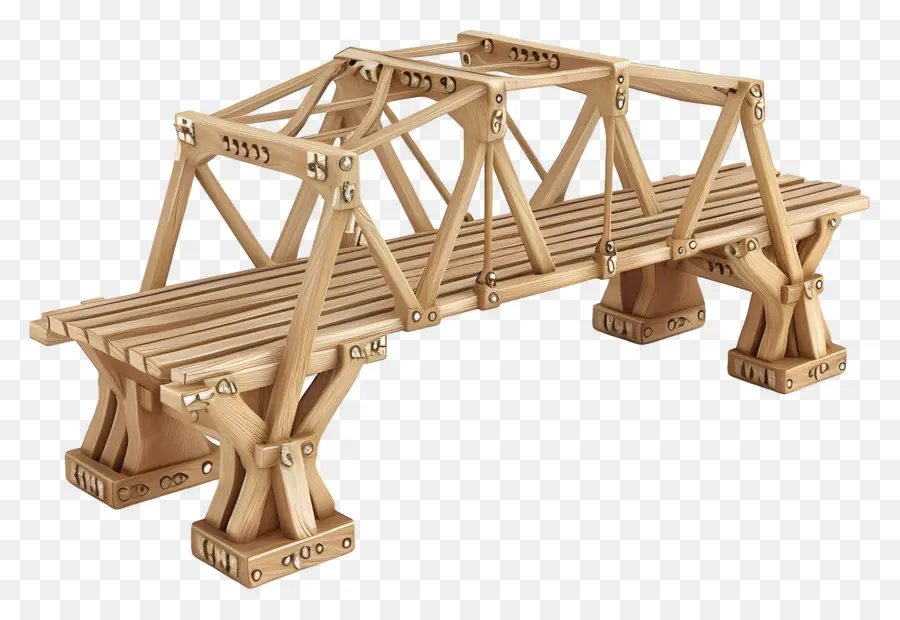 Ponte De Treliça，Modelo De Ponte De Madeira PNG