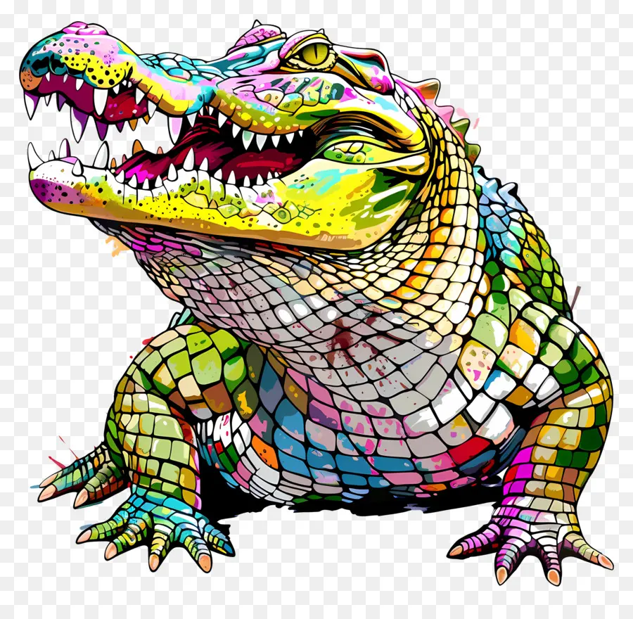 Crocodilo，Colorido PNG