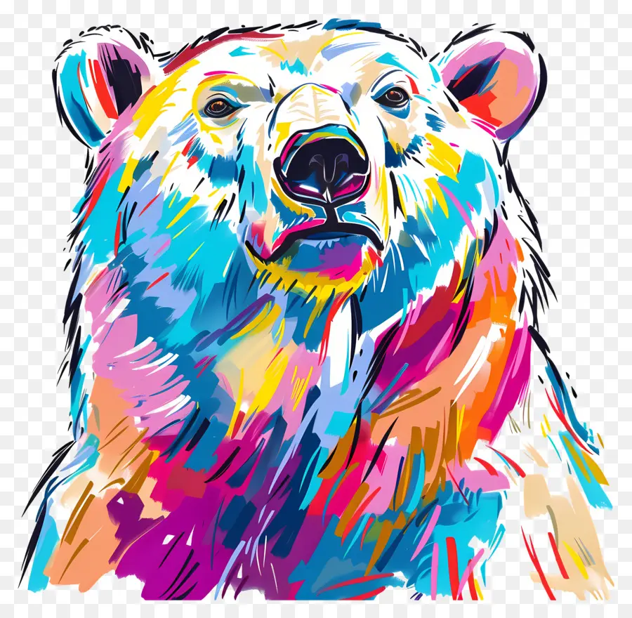 Urso Polar，Urso Colorido PNG