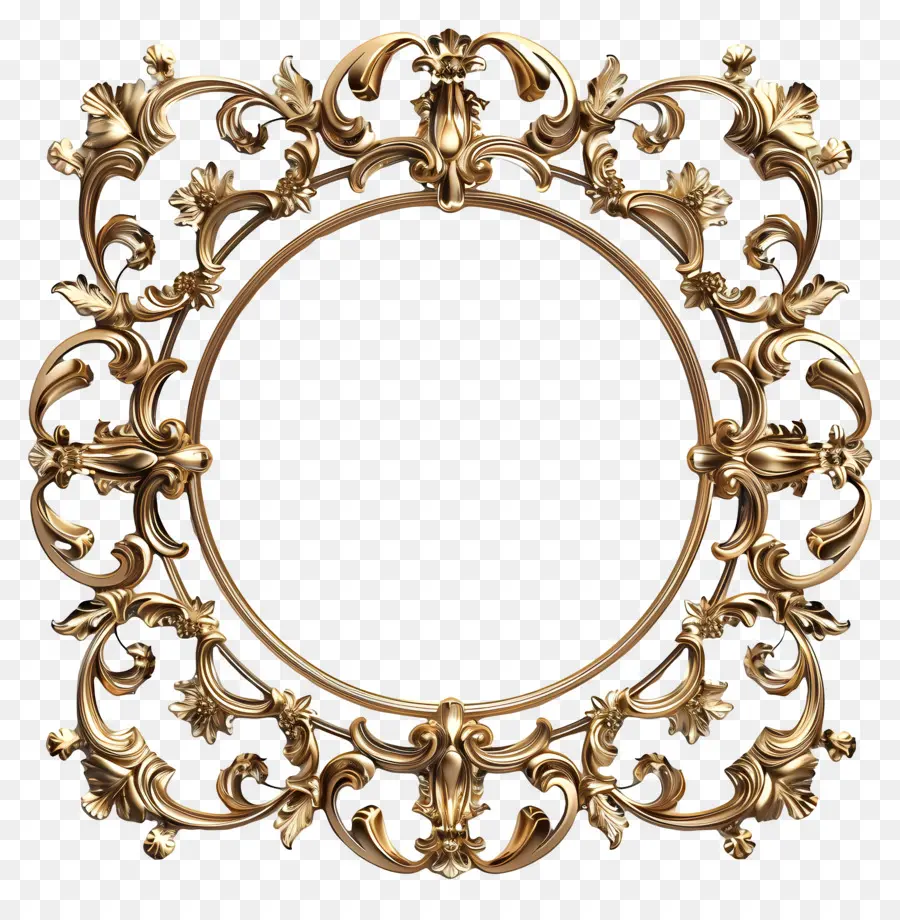 Quadro De Luxo Dourado，Espelho Emoldurado Dourado PNG