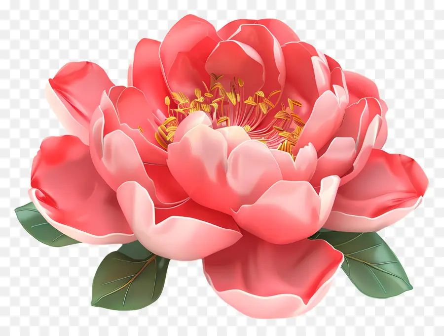 Flor De Peônia，Peônia Vermelha PNG