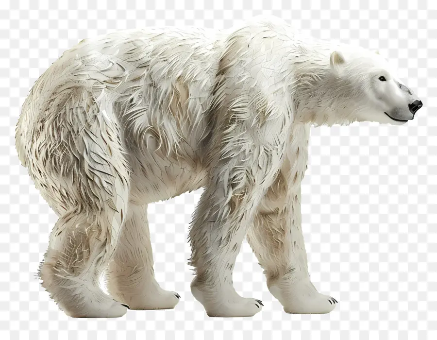 Vista Lateral Do Urso Polar，Urso Polar PNG