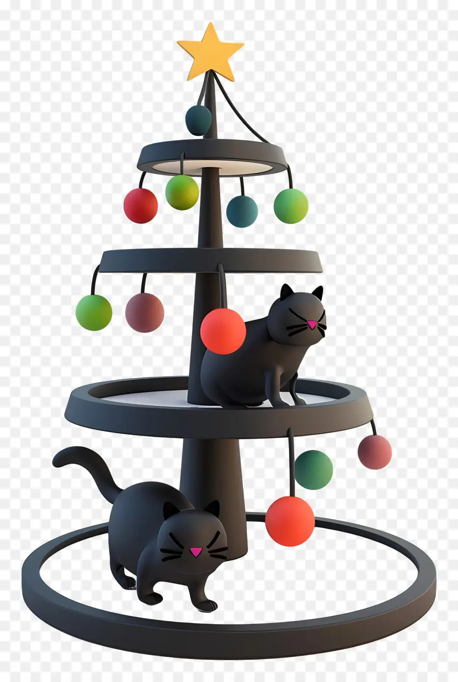 árvore Do Gato，Árvore De Natal Preto PNG