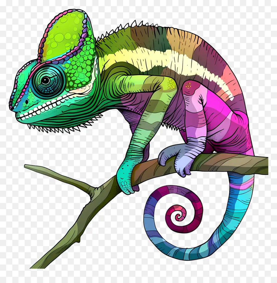 Camaleão，Colorido PNG