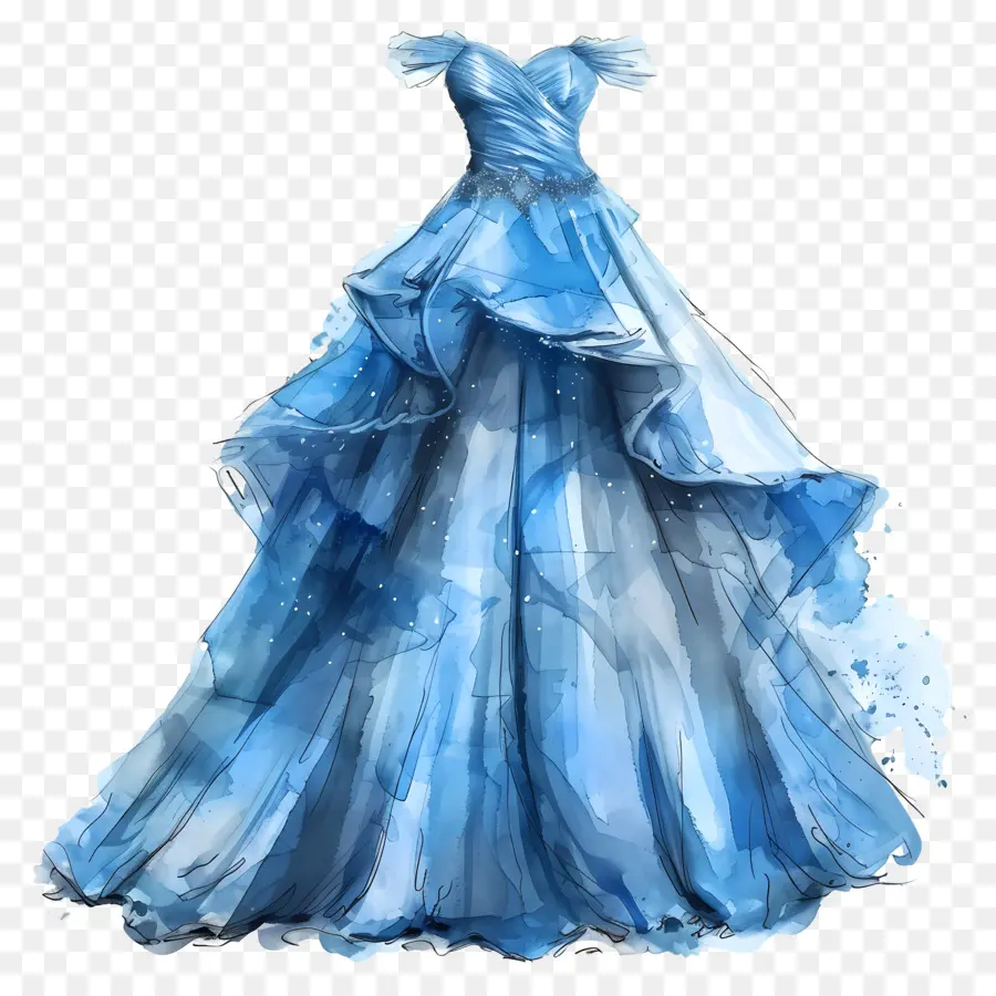 Vestido De Noiva Azul，Vestido De Noite Azul PNG