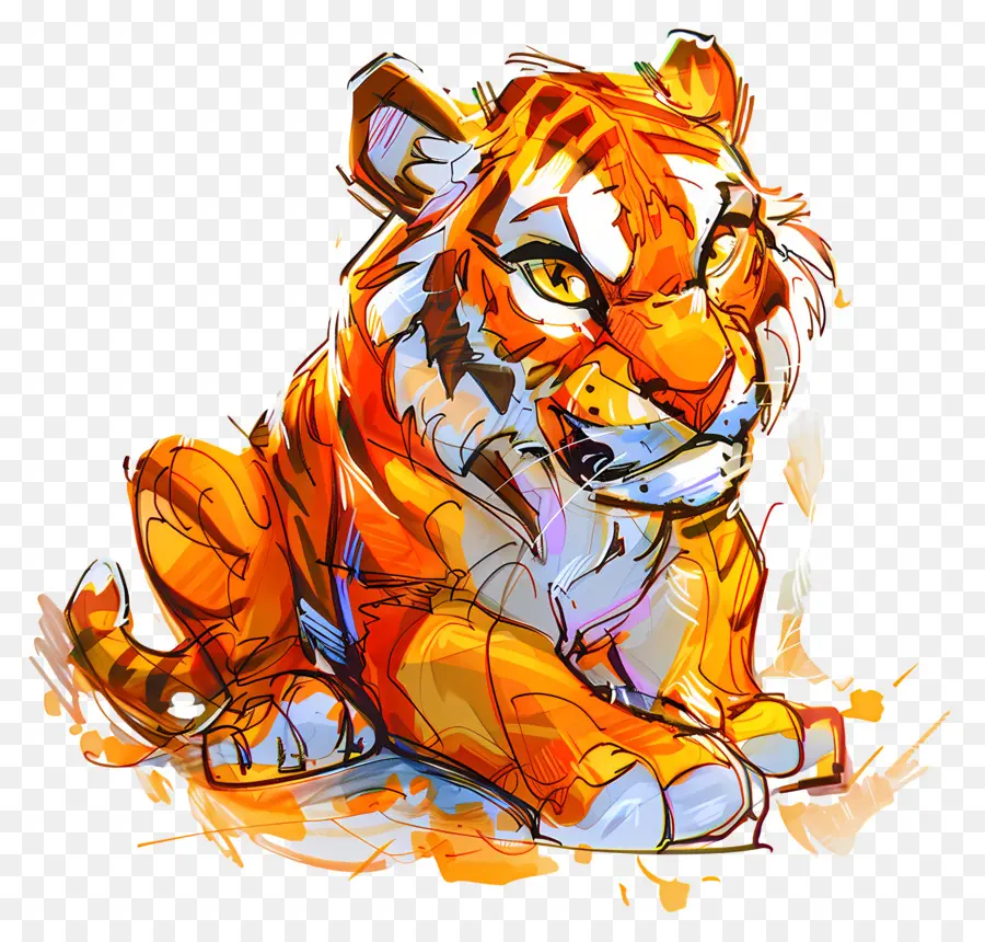 Tigre，Desenho PNG