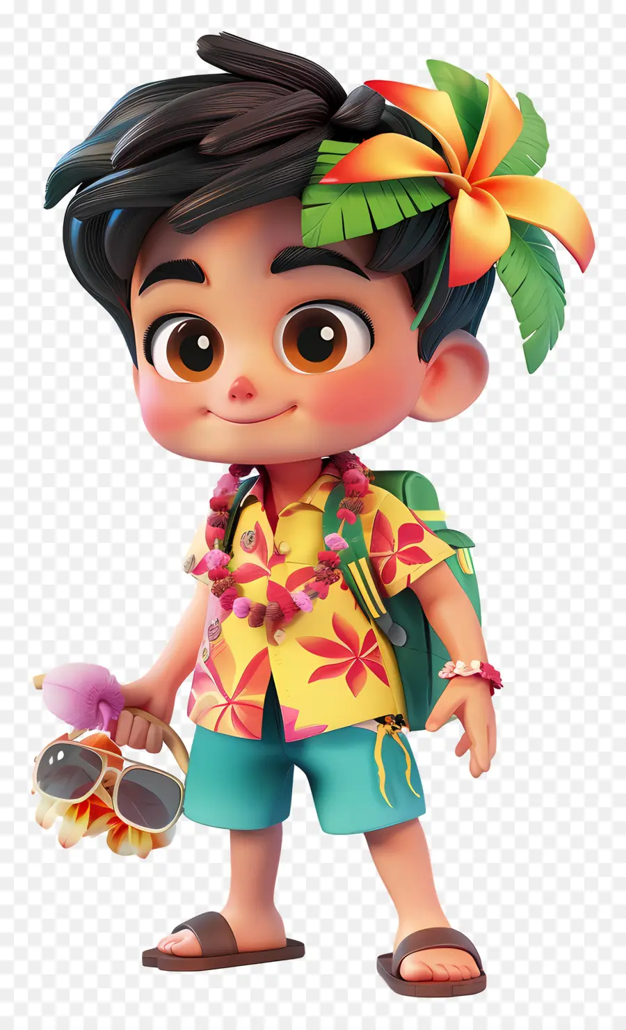 Desenho Animado Do Menino Do Havaí，Camisa Havaiana PNG