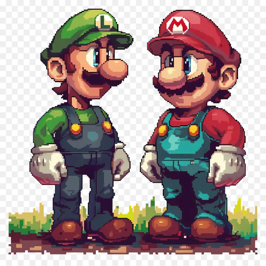 Mario Bros，Ilustração Pixelizada PNG