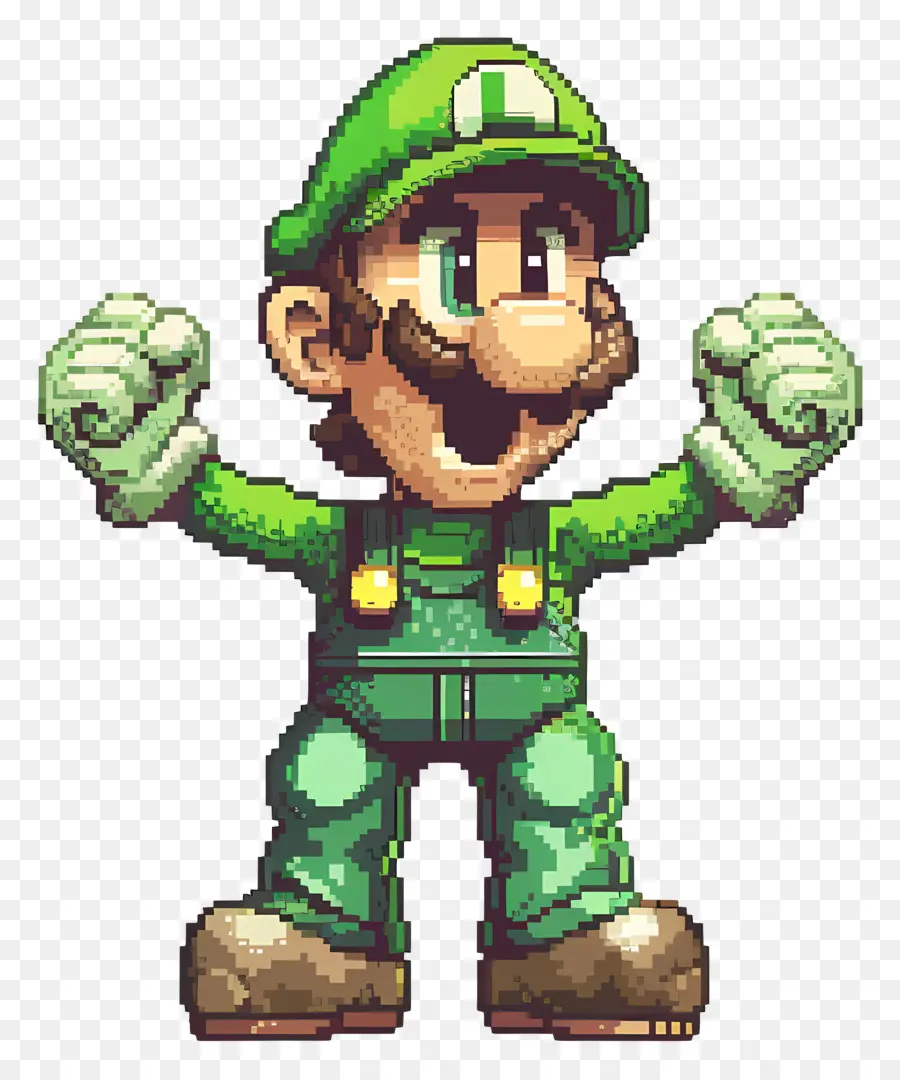 8 Bits Luigi，Mario PNG