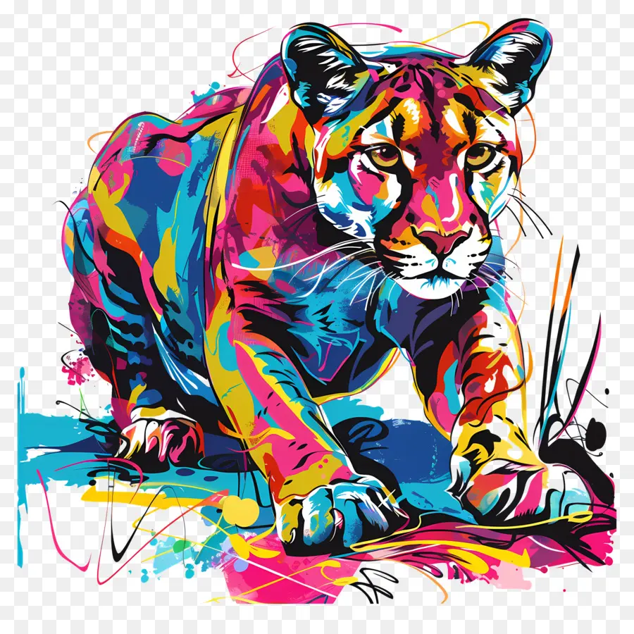 Puma，Tigre Pintura PNG