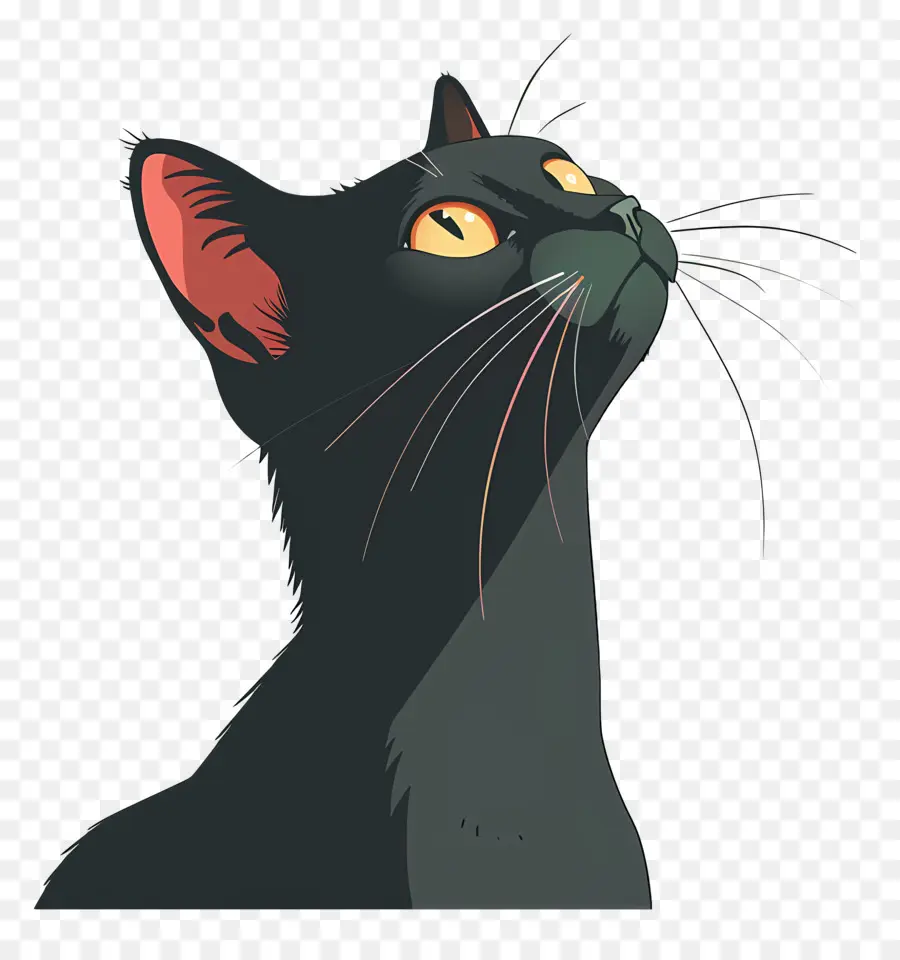 Gato Preto，Olhos Amarelos PNG