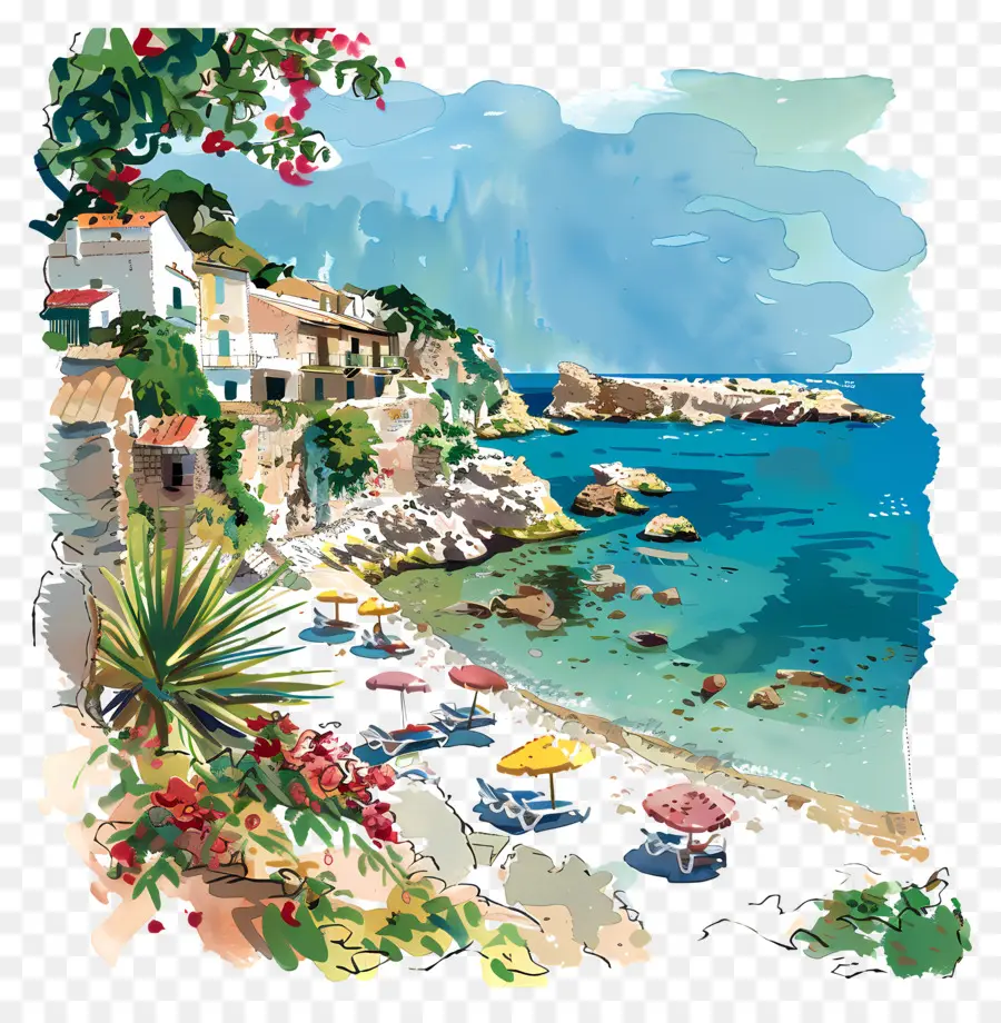 Sicília Praia，Mar Mediterrâneo PNG
