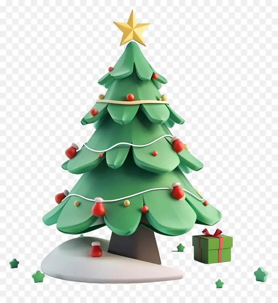 árvore De Natal，Renderização Em 3d PNG