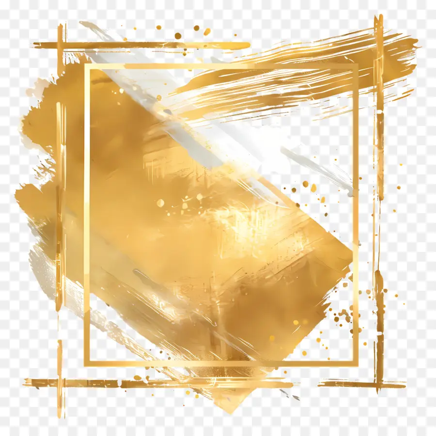 Quadro De Luxo Dourado，Arte Moderna PNG